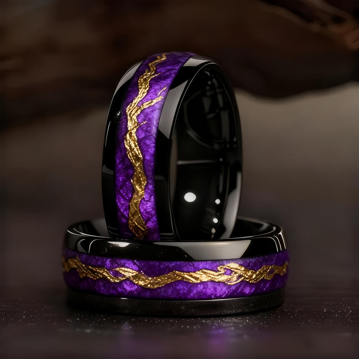 Gymnastic Ring Wood - Fashion Black Men Stainless Steel Ring
