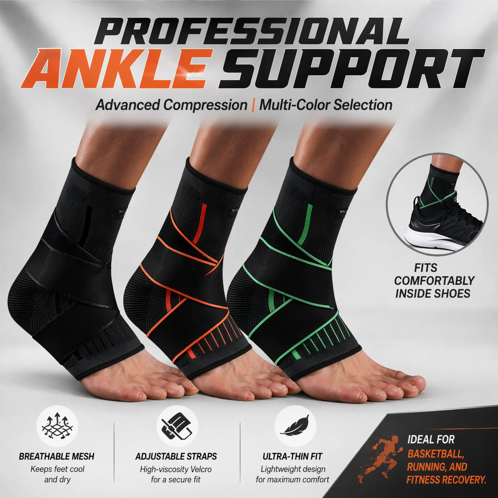 Ankle Mobility Band - Breathable Compression Ankle Brace Adjustable Anti