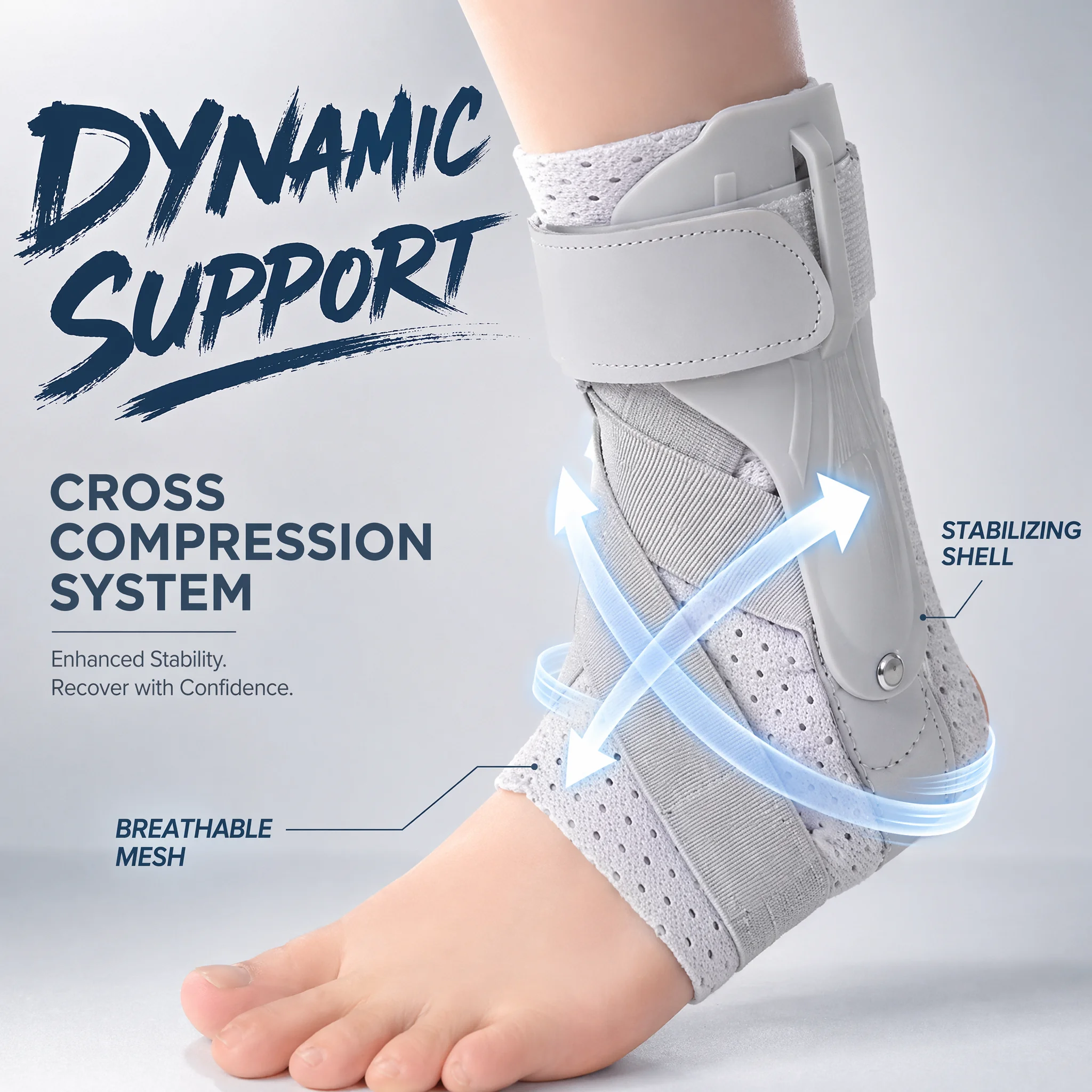Ankle Mobility Band - Ankle Brace with Side Stabilizers, Adjustable