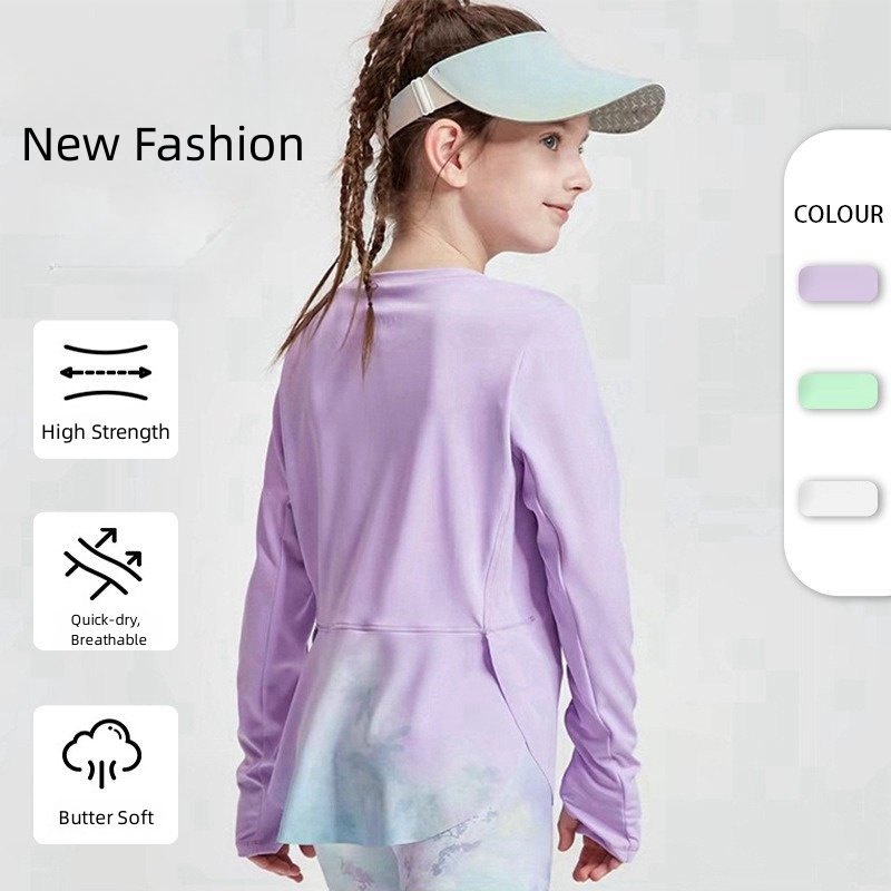 Crossfit Gym - Girls Long Sleeve Shirts Quick-dry Kids