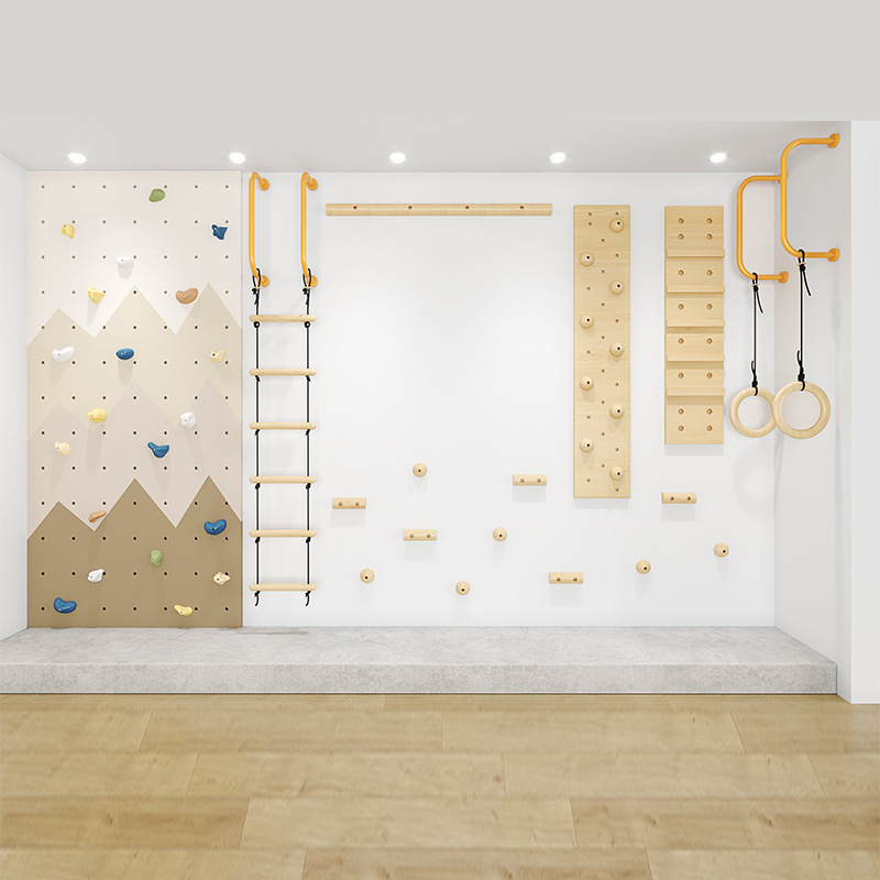Kids Indoor Wooden Climbing Wa - Gymnastic Ring Wood 评论和价格