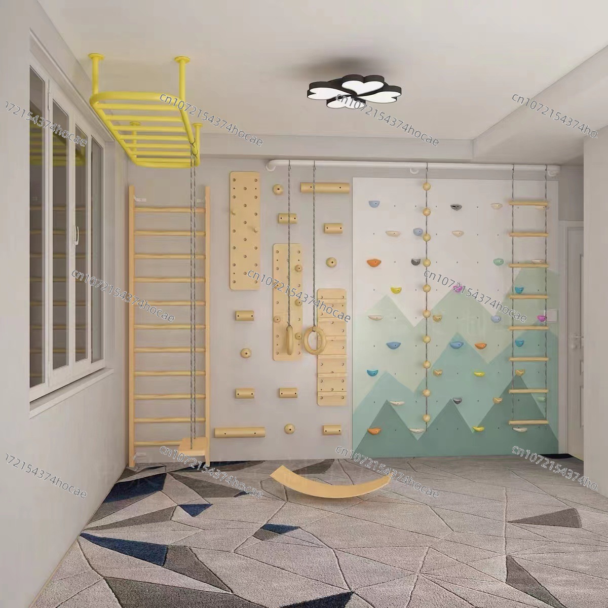Kids Indoor Wooden Climbing Wa - Gymnastic Ring Wood 评论和价格