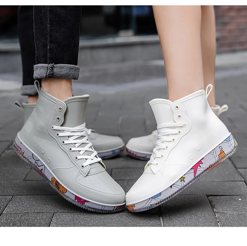 Men Rain Boots Fashion Trendy  - Crossfit Male 评论和价格