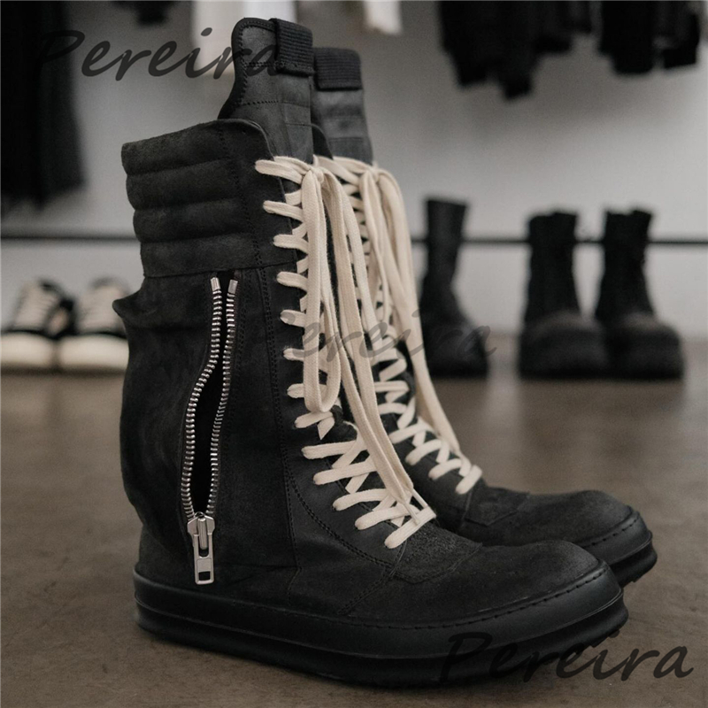 Black Suede Flat High Top Snea - Crossfit Male 评论和价格