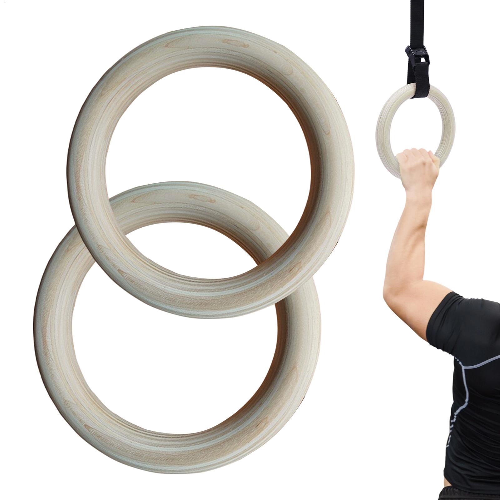 2Pcs/Pairs Wooden Portable Gym - Gymnastic Ring Wood 评论和价格