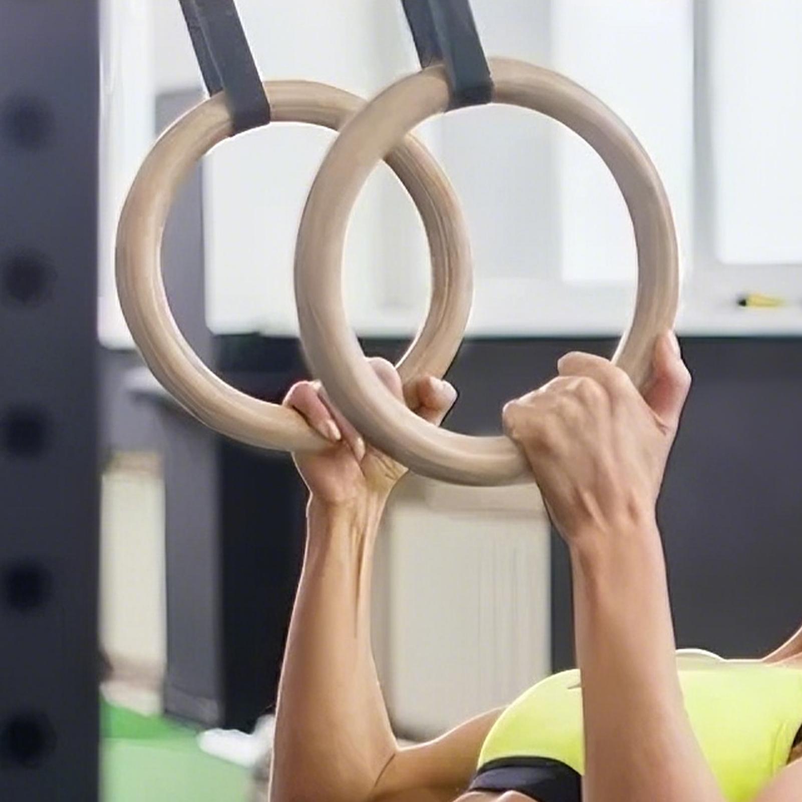 2Pcs/Pairs Wooden Portable Gym - Gymnastic Ring Wood 评论和价格