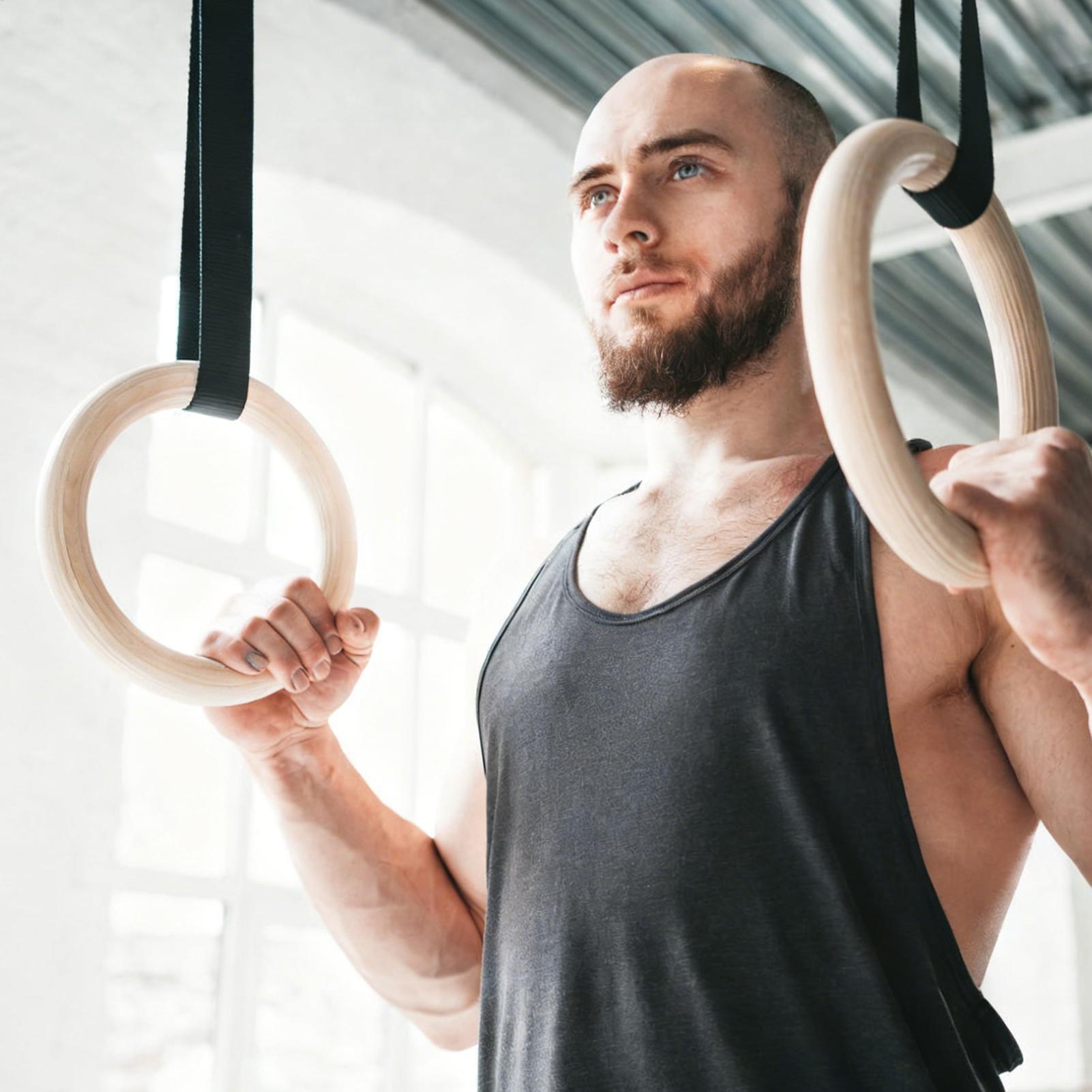 2Pcs/Pairs Wooden Portable Gym - Gymnastic Ring Wood 评论和价格