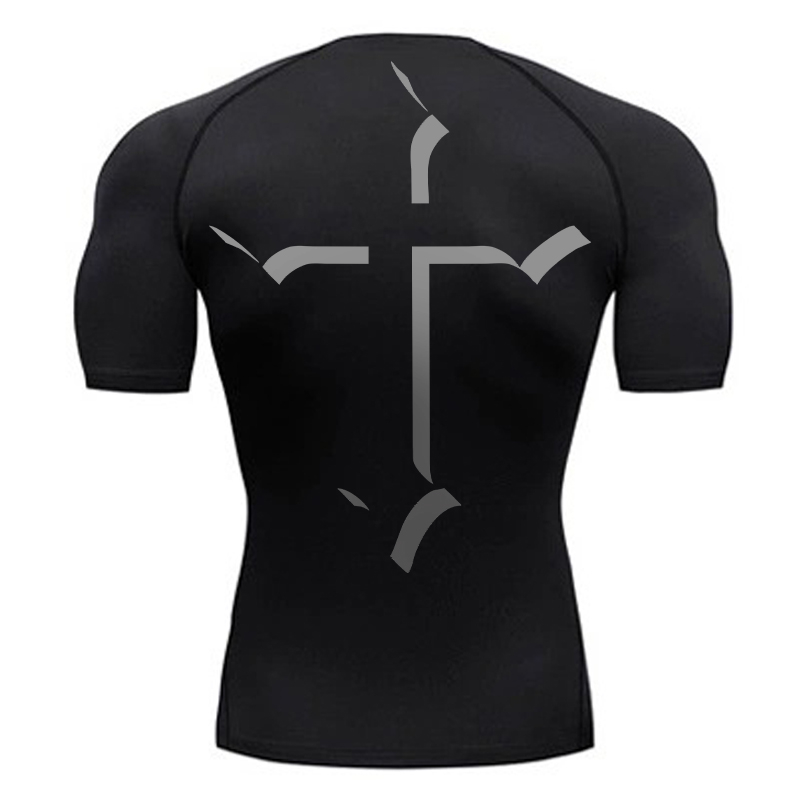 Cross Print Compression Shirt  - Crossfit Gym 评论和价格