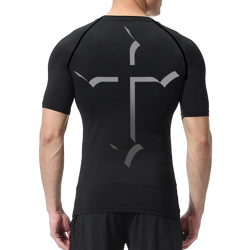Cross Print Compression Shirt  - Crossfit Gym 评论和价格