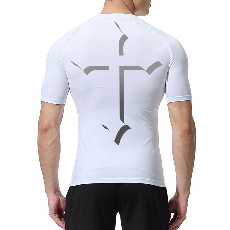 Cross Print Compression Shirt  - Crossfit Gym 评论和价格