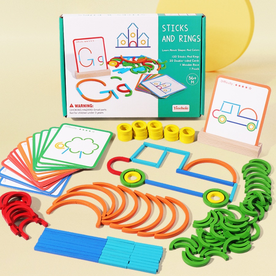 Children's early education puz - Gymnastic Ring Wood 评论和价格