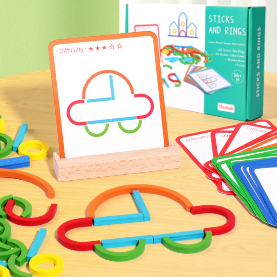 Children's early education puz - Gymnastic Ring Wood 评论和价格