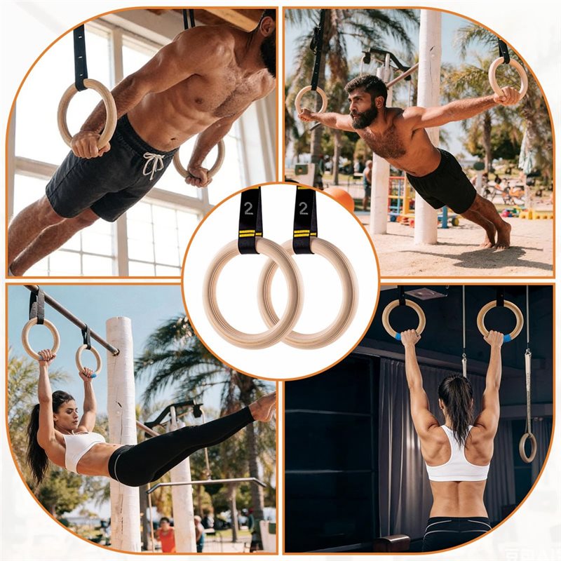 1.25 Inch Gym Rings Numbered S - Gymnastic Ring Wood 评论和价格