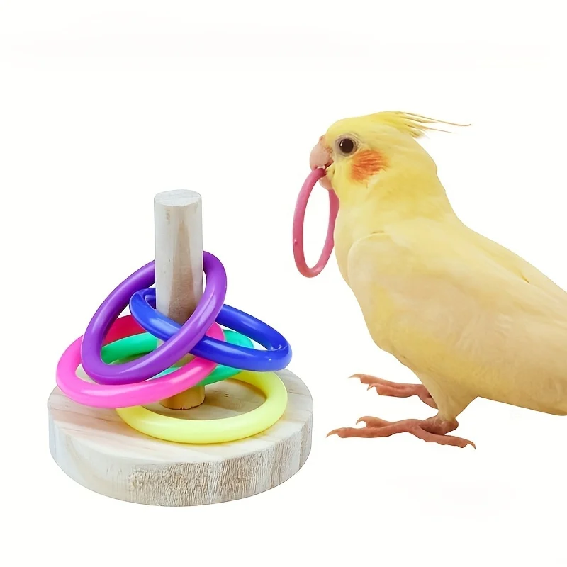 Wooden Interactive Parrot Ring - Gymnastic Ring Wood 评论和价格
