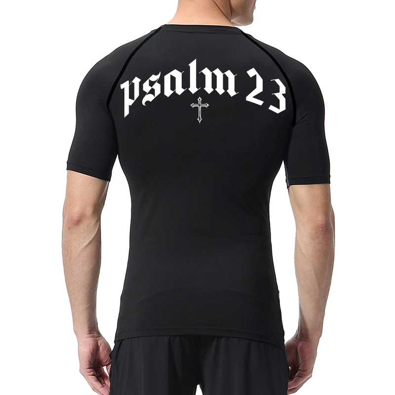 Psalm 23 Cross Print Compressi - Crossfit Gym 评论和价格
